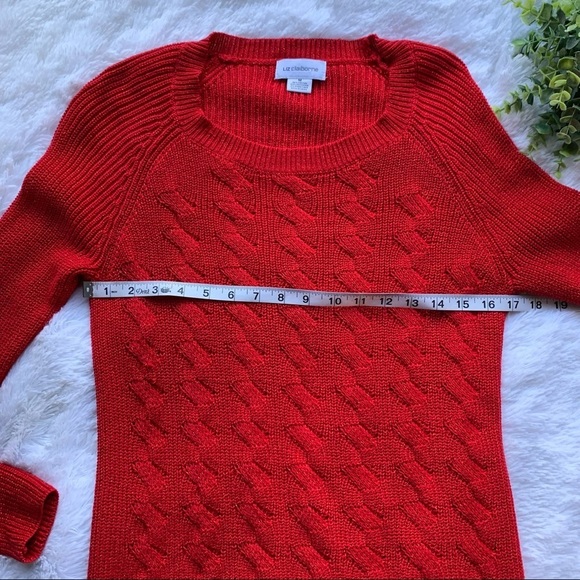 Liz Claiborne | NWT Size Medium Cabernet Red Sparkle Sweater - Picture 3 of 11